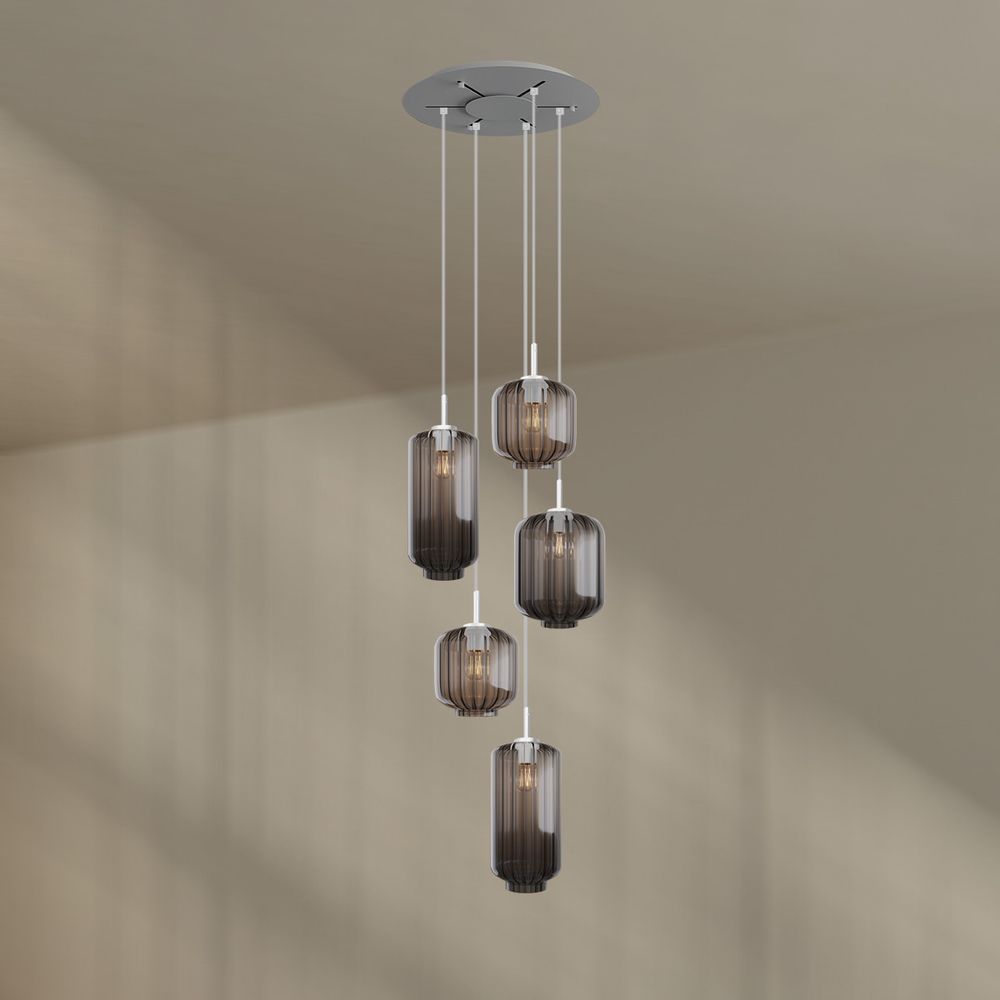 s.luce Velo gallery lamp 5-flame Ø 60cm canopy Ø 18/20/25cm