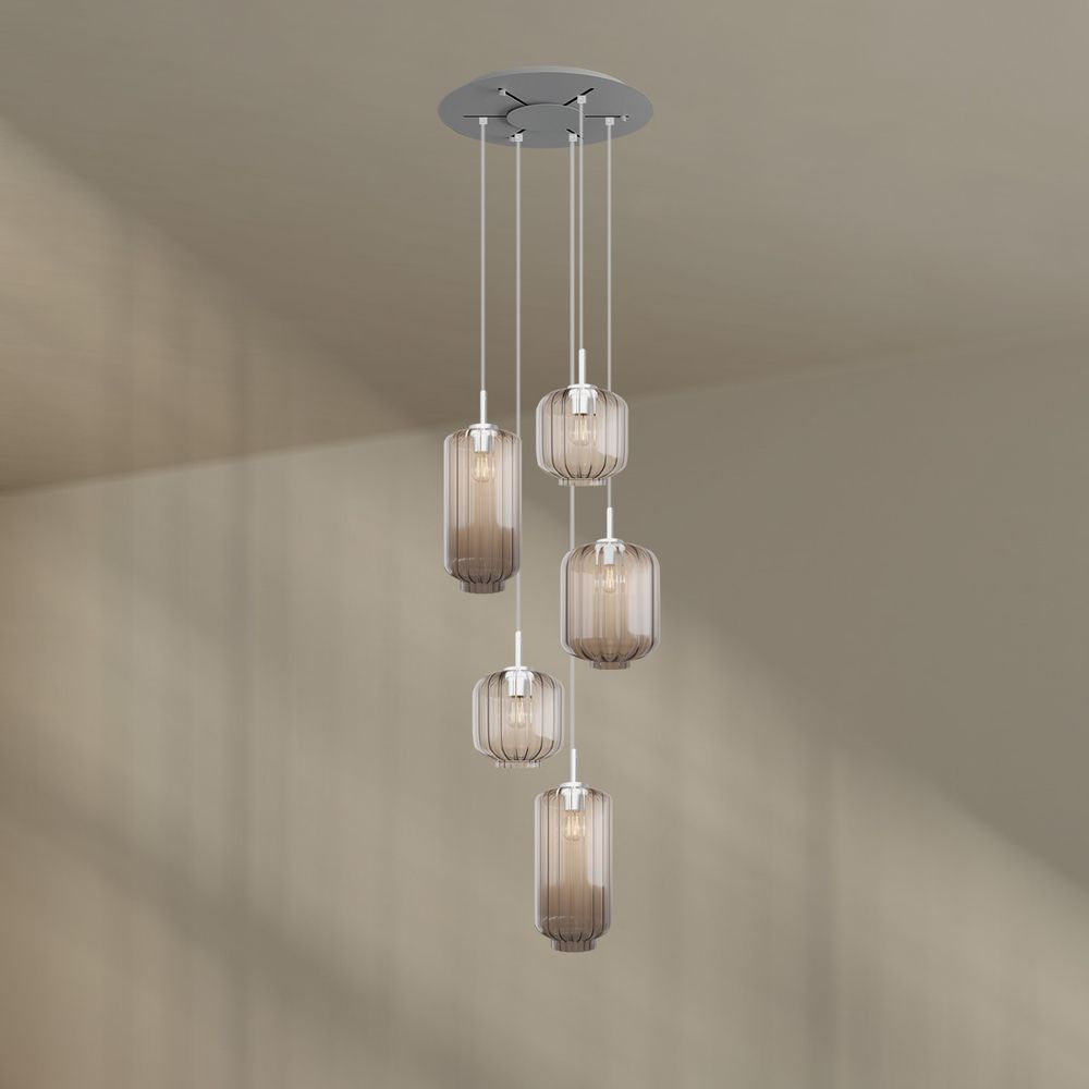 s.luce Velo gallery lamp 5-flame Ø 60cm canopy Ø 18/20/25cm