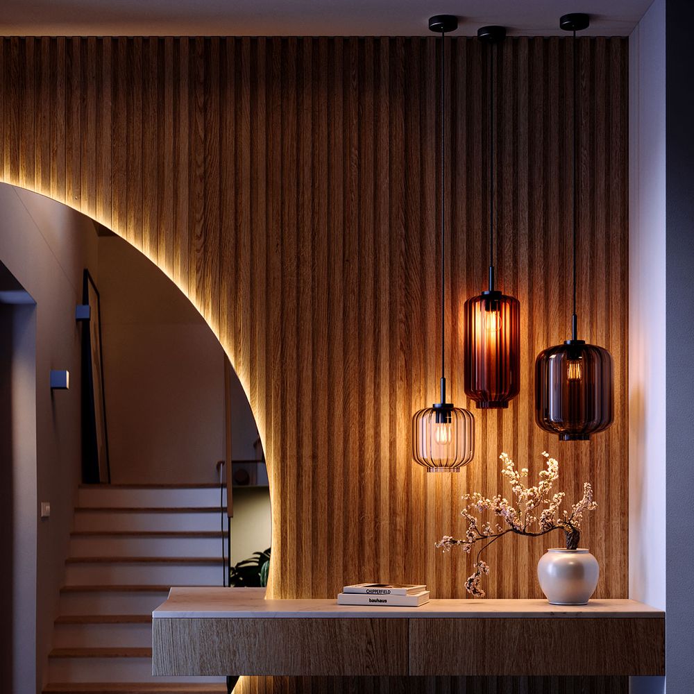 s.luce Velo glass pendant light suspension 150cm black