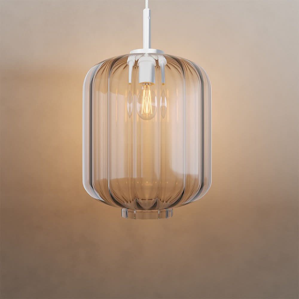 s.luce Velo glass pendant light suspension 150cm white