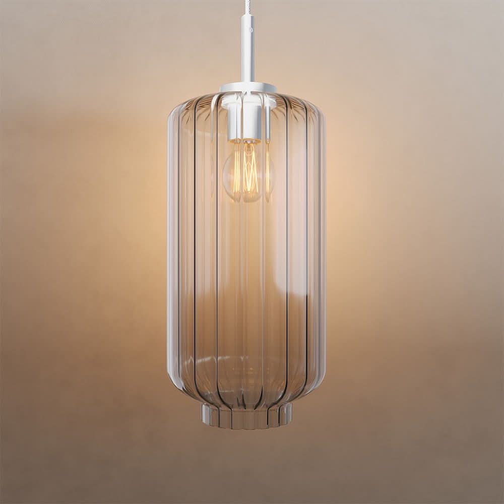 s.luce Velo glass pendant light suspension 150cm white