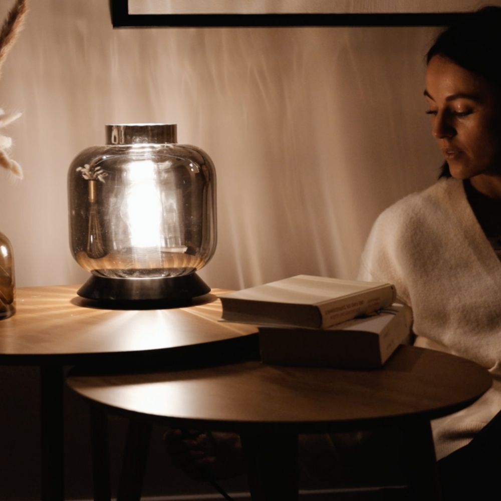 s.luce Velo glass table lamp with switch