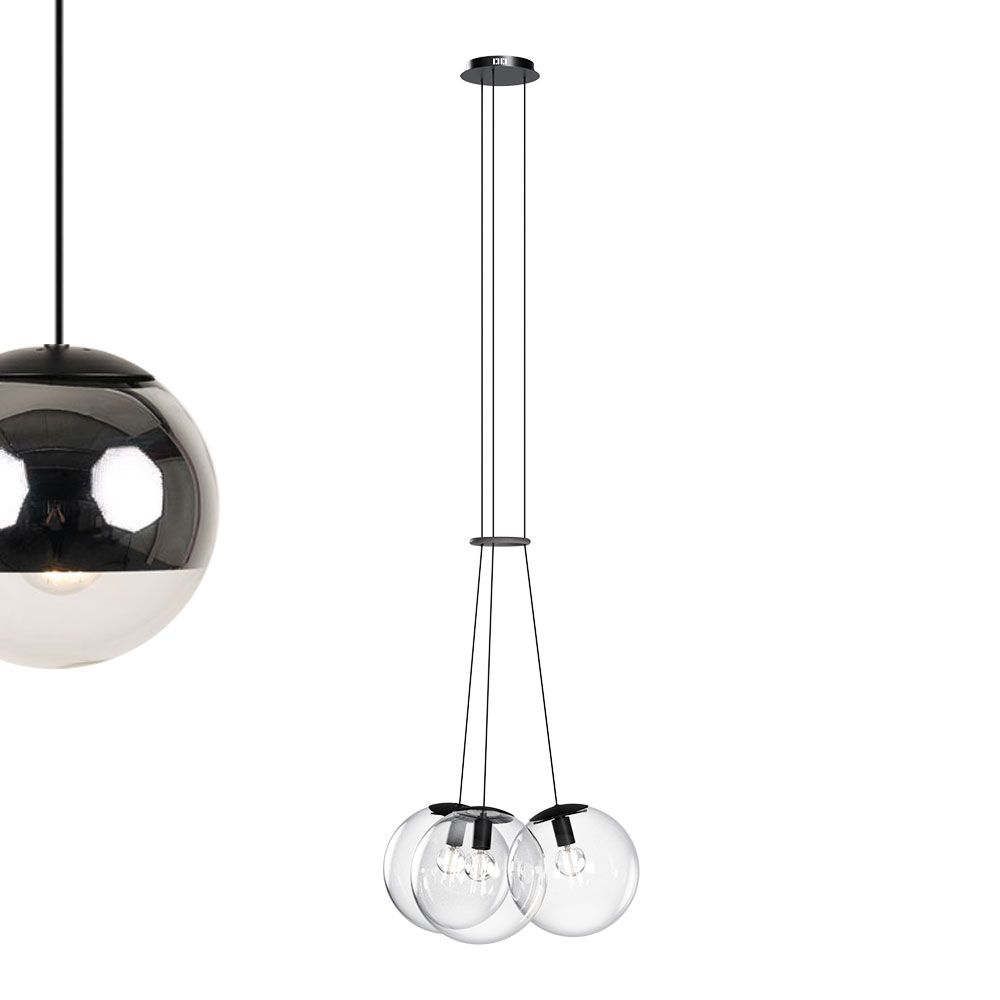 s.luce Cluster glass globe gallery lamp lámpara colgante 3 luces