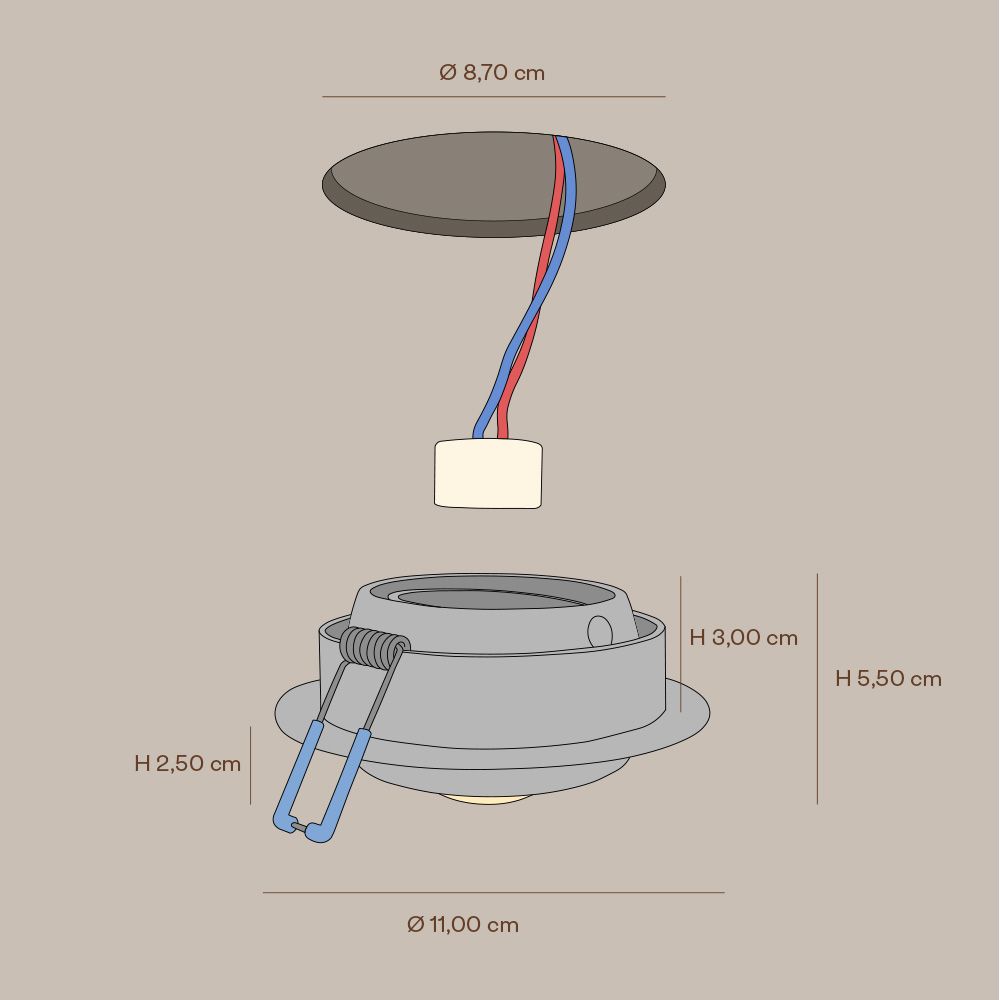 s.luce Foco empotrable Beam con lente de cristal Ø 11cm