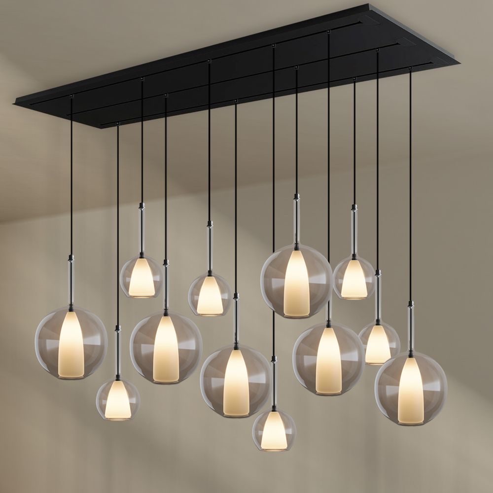 s.luce Belluna lámpara de mesa de comedor 12 luces 200cm 3 filas