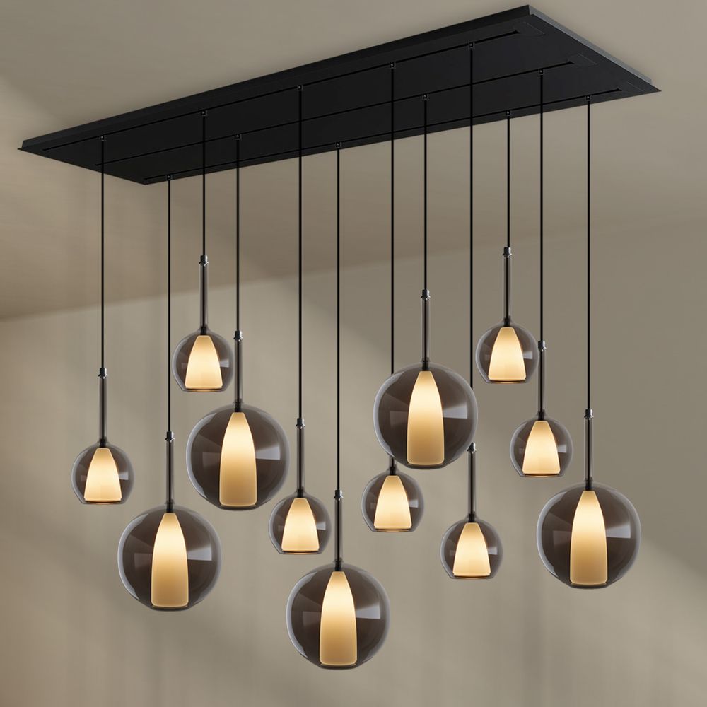 s.luce Belluna lámpara de mesa de comedor 12 luces 200cm 3 filas