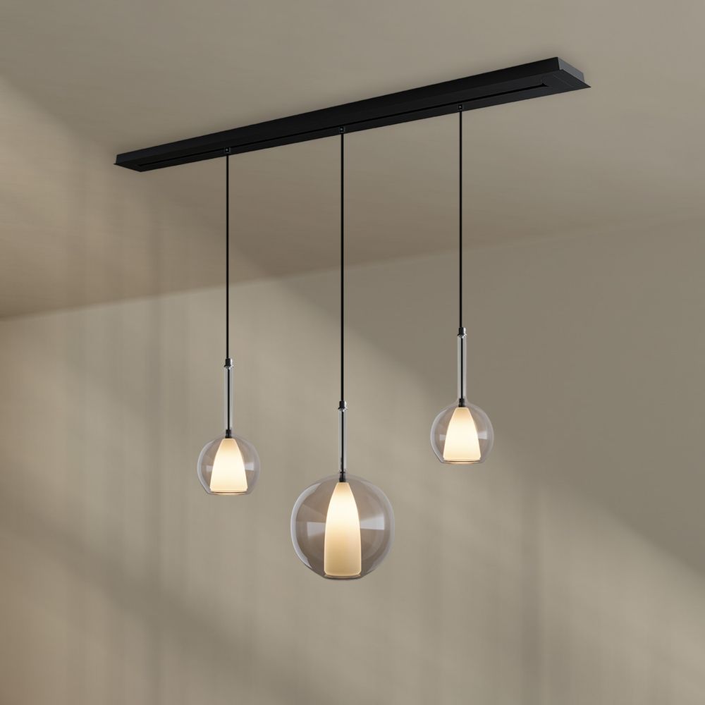 s.luce Belluna lámpara de mesa de comedor 3 luces 160cm dosel