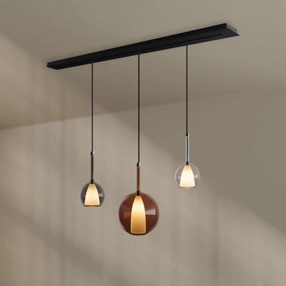 s.luce Belluna lámpara de mesa de comedor 3 luces 160cm dosel