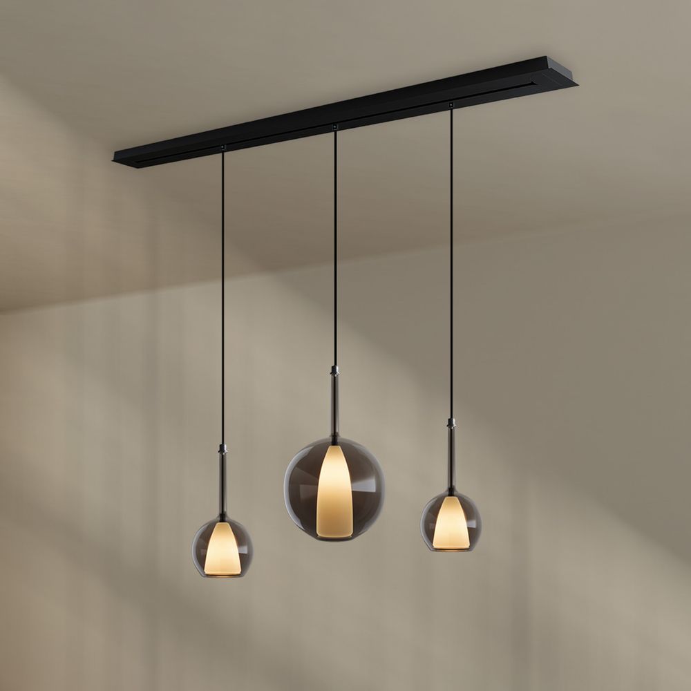 s.luce Belluna lámpara de mesa de comedor 3 luces 160cm dosel