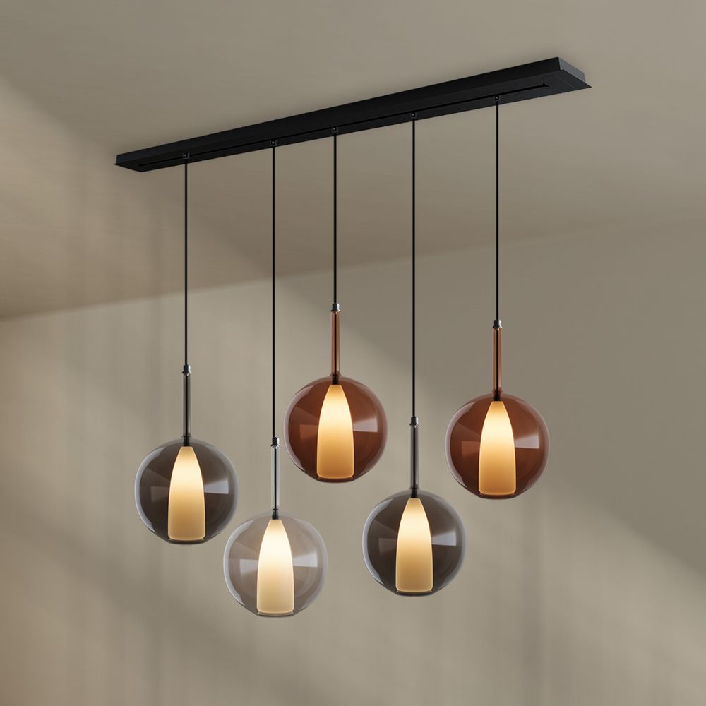 s.luce Belluna lámpara colgante de mesa de comedor 5 luces 160cm dosel