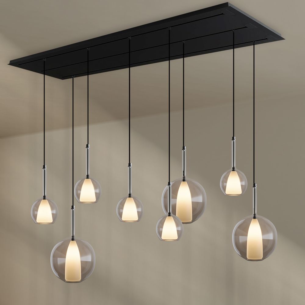 s.luce Belluna mesa de comedor lámpara colgante 8 luces 200cm