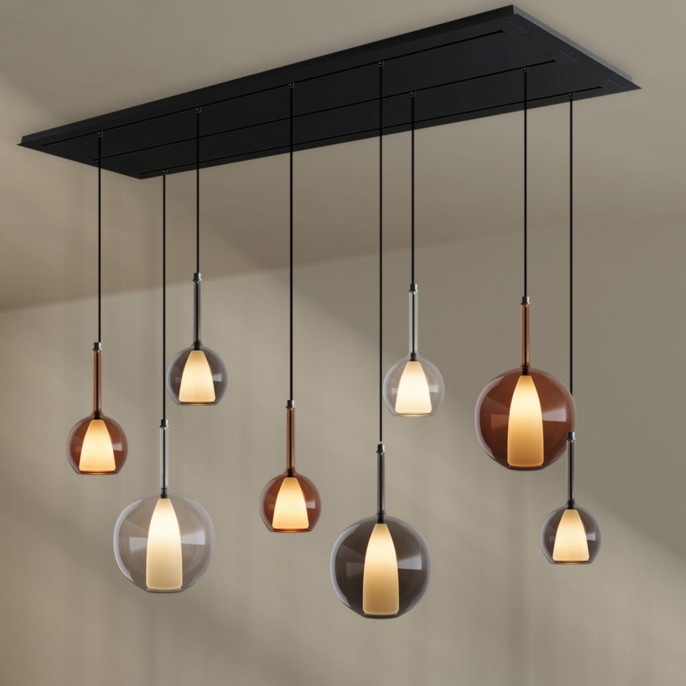 s.luce Belluna mesa de comedor lámpara colgante 8 luces 200cm