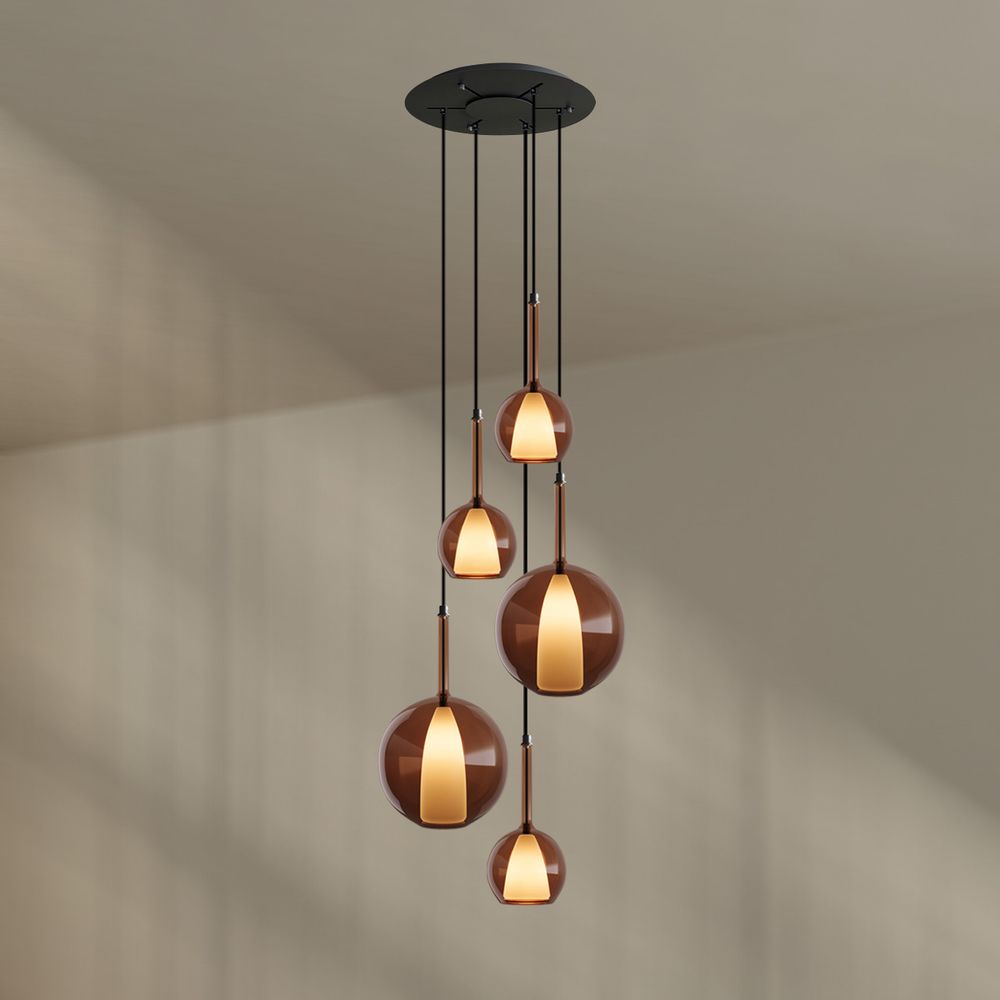 s.luce Belluna gallery light 5-flame Ø 60cm canopy