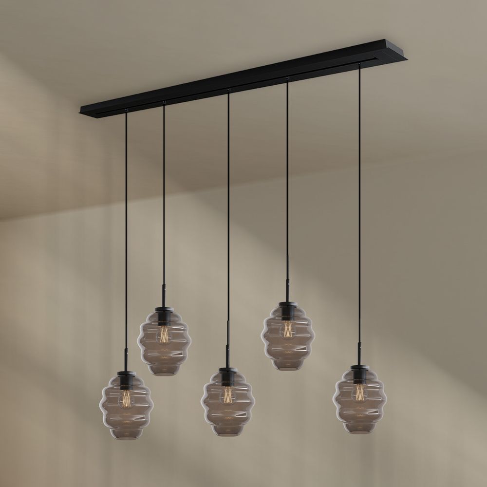 s.luce Echos lámpara de mesa de comedor 5-flama 160cm dosel Ø 18cm