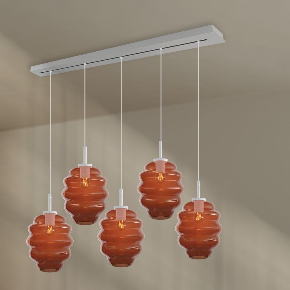 s.luce Echos lámpara de mesa de comedor 5-flama 160cm dosel Ø 25cm