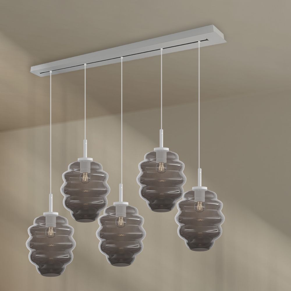 s.luce Echos lámpara de mesa de comedor 5-flama 160cm dosel Ø 25cm