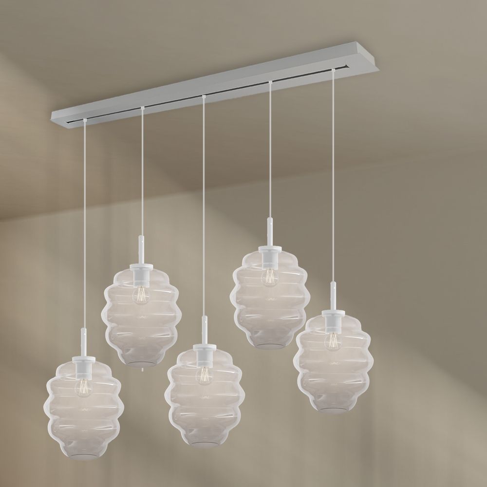 s.luce Echos lámpara de mesa de comedor 5-flama 160cm dosel Ø 25cm