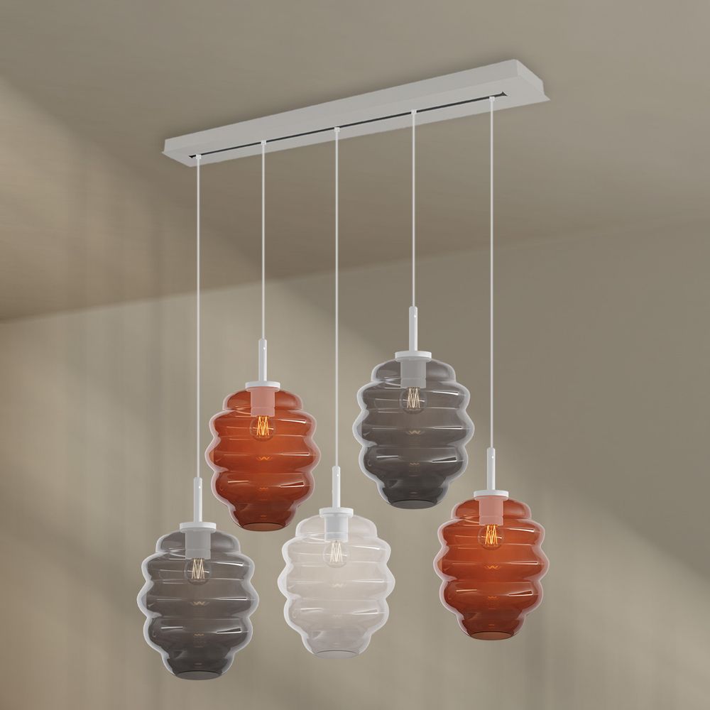 s.luce Echos lámpara de mesa de comedor 5-flama 160cm dosel Ø 25cm