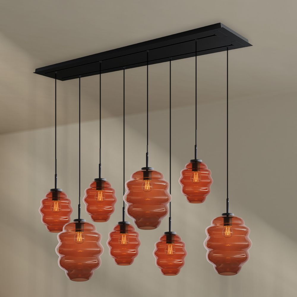 s.luce Echos lámpara de mesa 8 luces 160cm 2 filas Ø 18/25cm