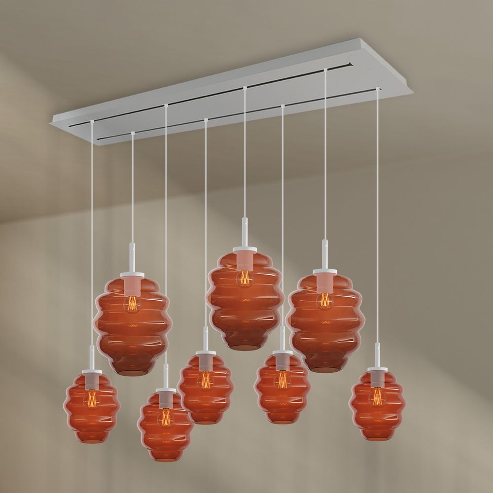 s.luce Echos lámpara de mesa 8 luces 160cm 2 filas Ø 18/25cm