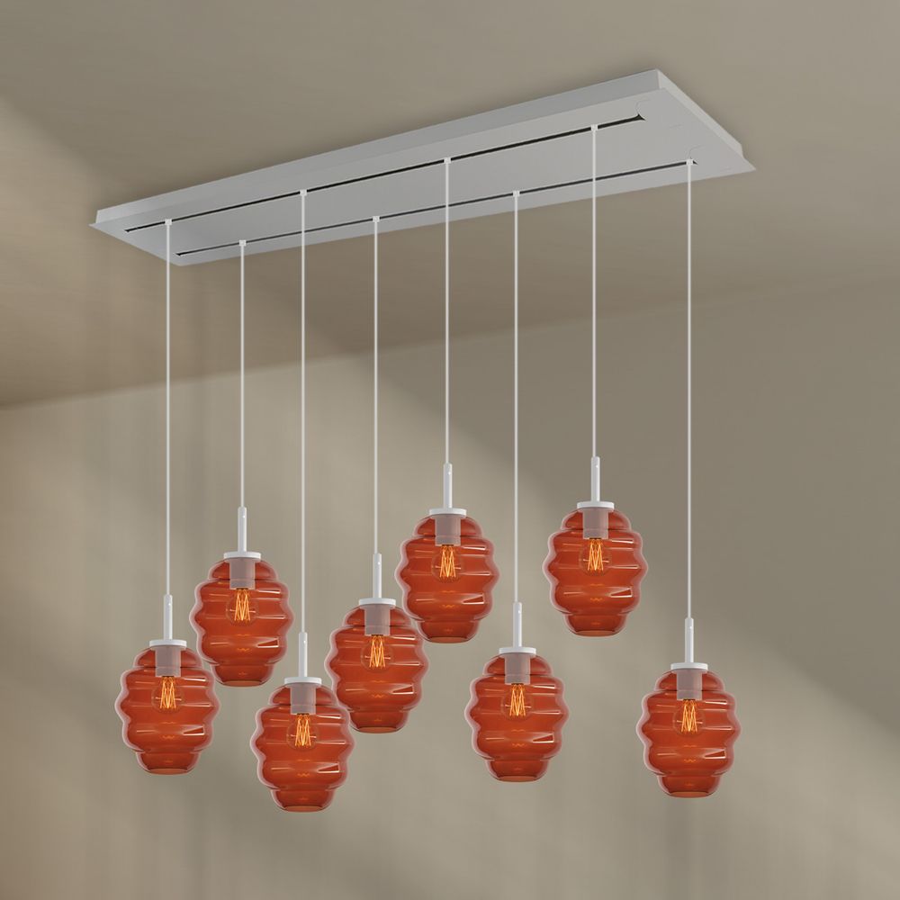 s.luce Echos lámpara de mesa 8 luces 160cm 2 filas Ø 18cm