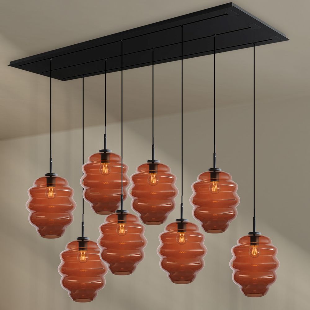 s.luce Echos lámpara de mesa de comedor 8 luces 200cm 3 filas Ø 25cm