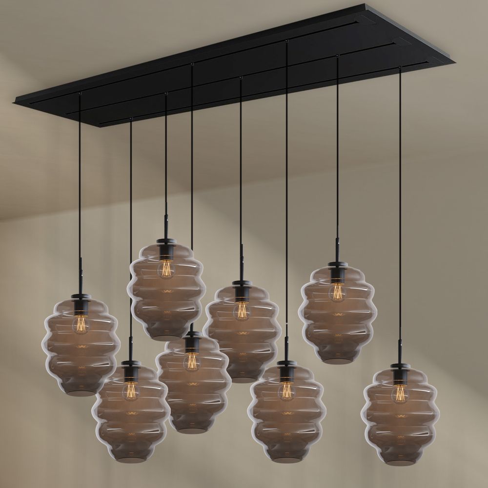 s.luce Echos lámpara de mesa de comedor 8 luces 200cm 3 filas Ø 25cm