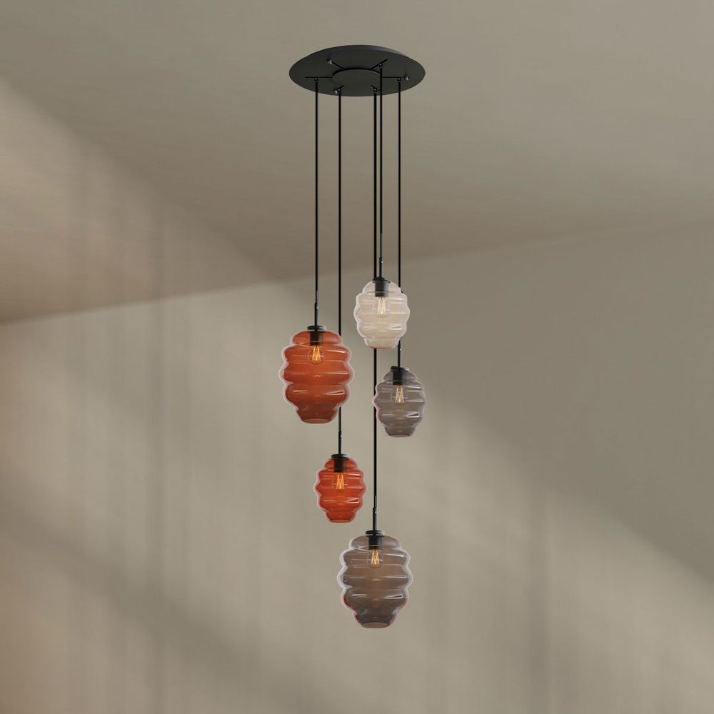 s.luce Echos gallery light 5-flame Ø 60cm dosel, Ø 18/25cm