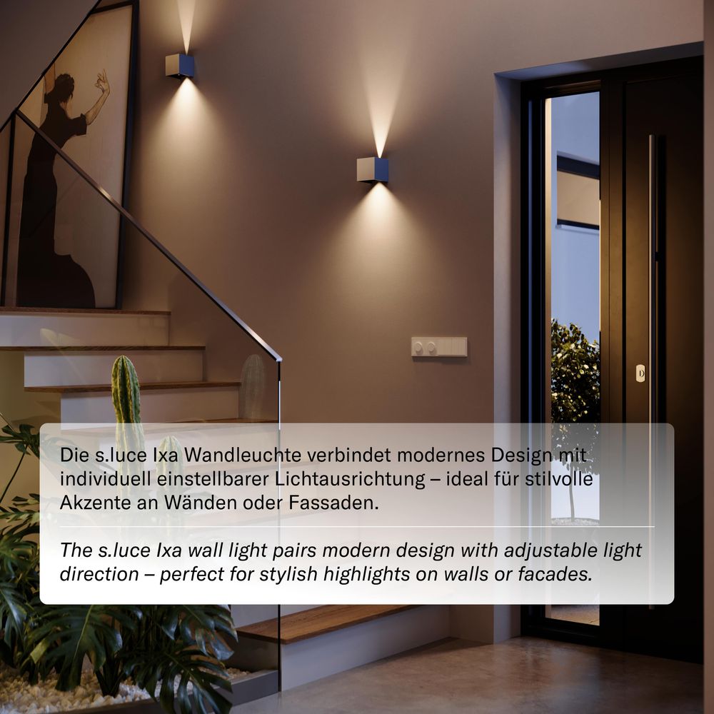 s.luce Ixa Aplique LED ángulo regulable interior y exterior IP44