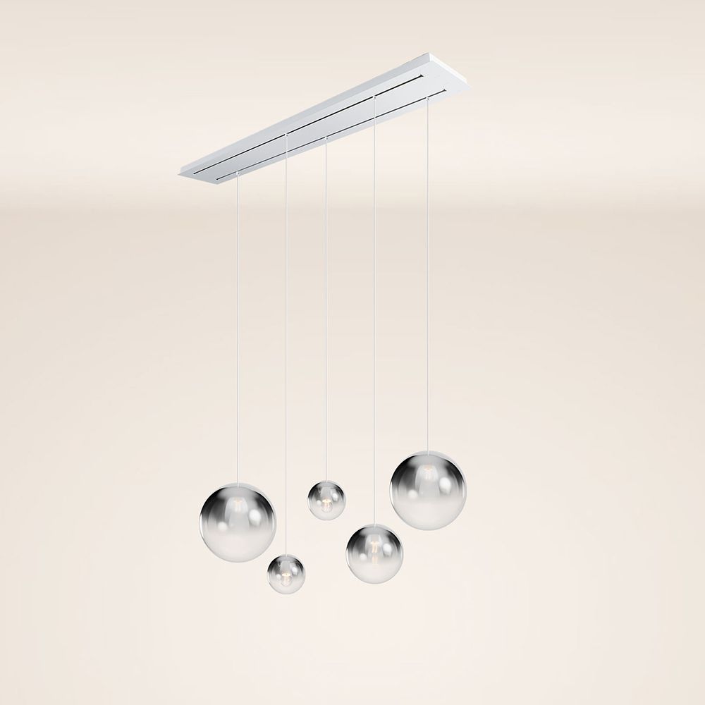 s.luce Orb Lámpara de mesa de comedor de 5 luces 2 filas 160cm