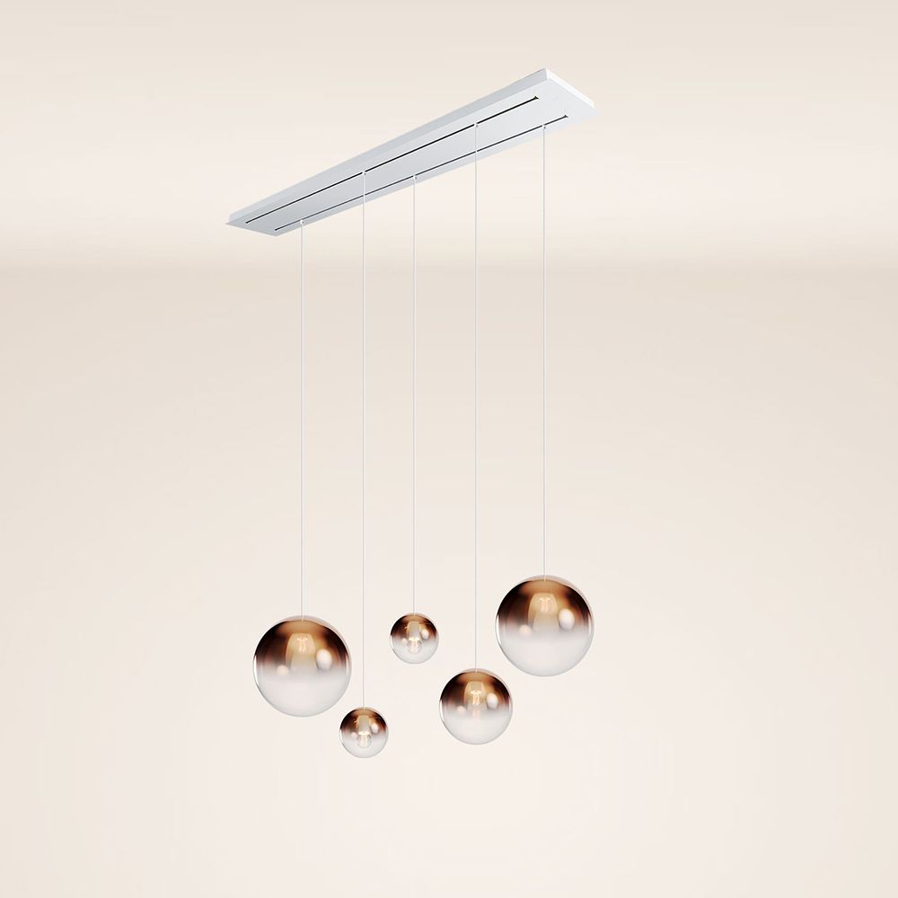s.luce Orb Lámpara de mesa de comedor de 5 luces 2 filas 160cm
