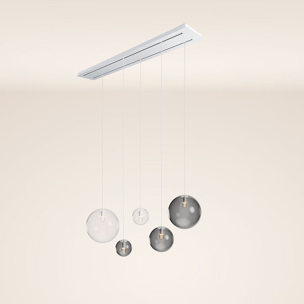 s.luce Orb Lámpara de mesa de comedor de 5 luces 2 filas 160cm