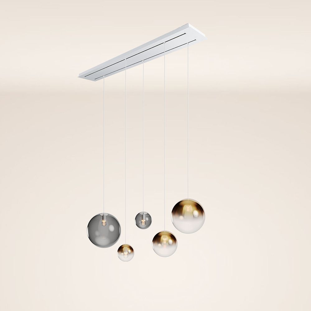 s.luce Orb Lámpara de mesa de comedor de 5 luces 2 filas 160cm