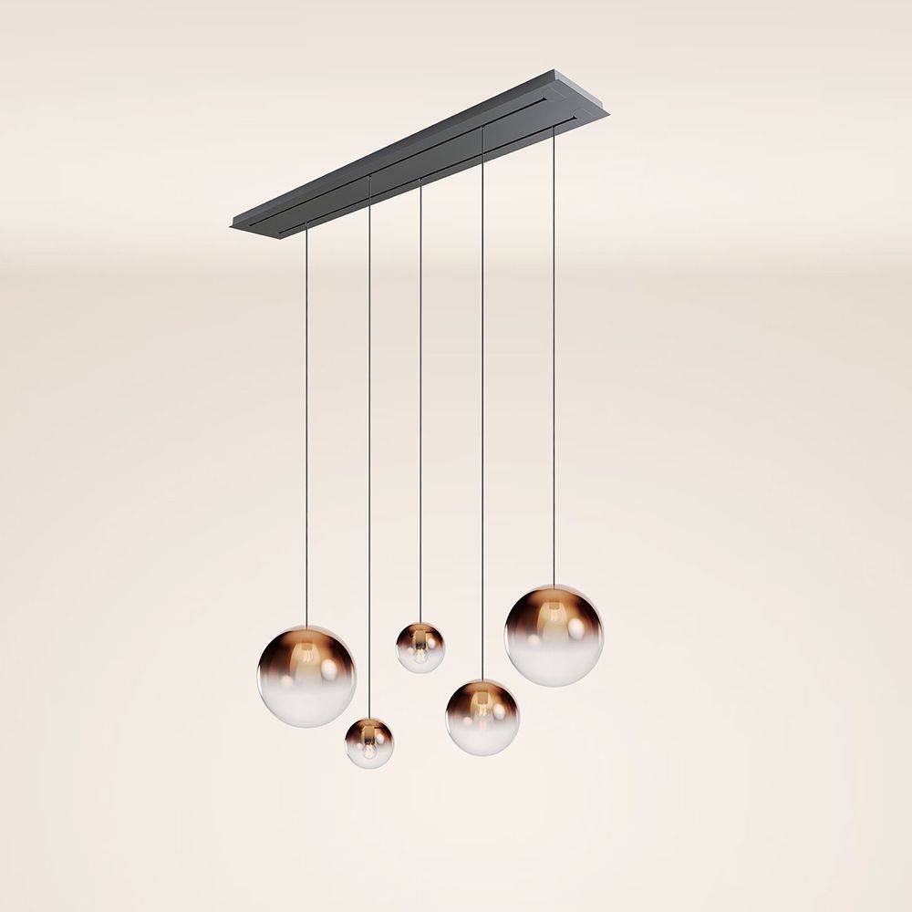 s.luce Orb Lámpara de mesa de comedor de 5 luces 2 filas 160cm