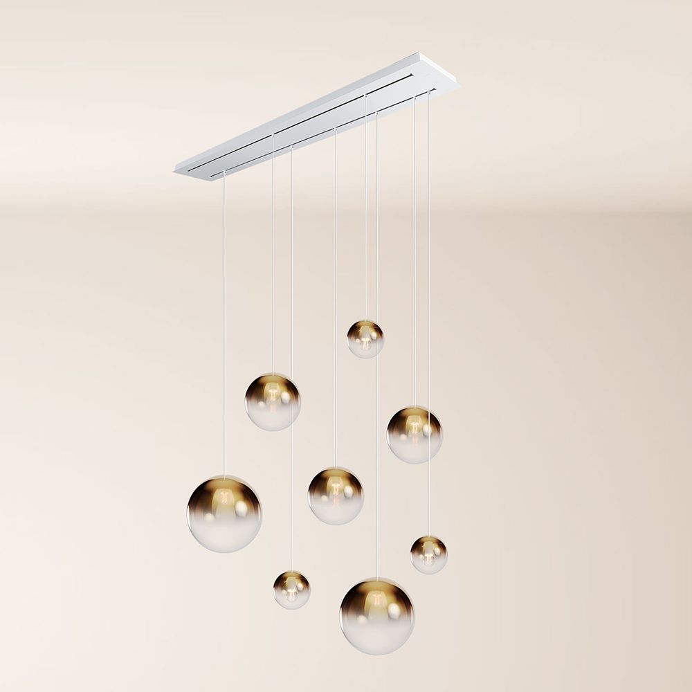 s.luce Orb lámpara de mesa de comedor 8 luces 160cm 2 filas