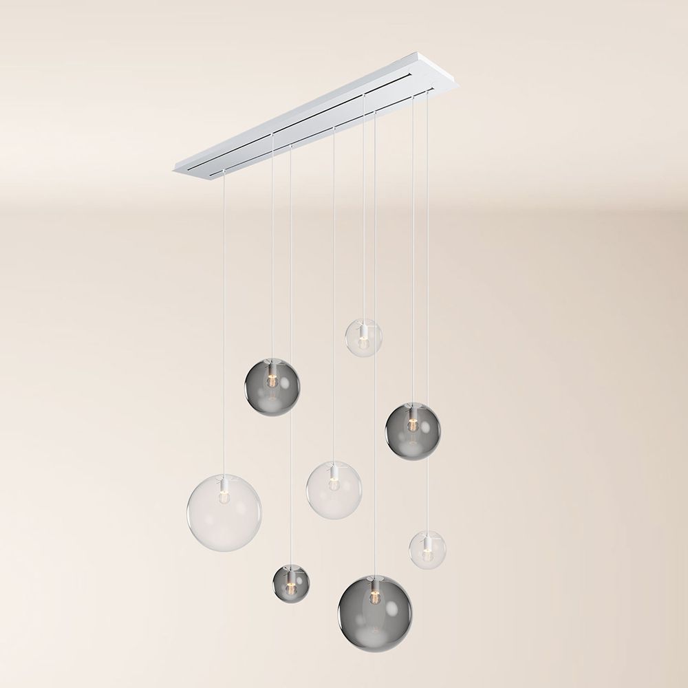 s.luce Orb lámpara de mesa de comedor 8 luces 160cm 2 filas