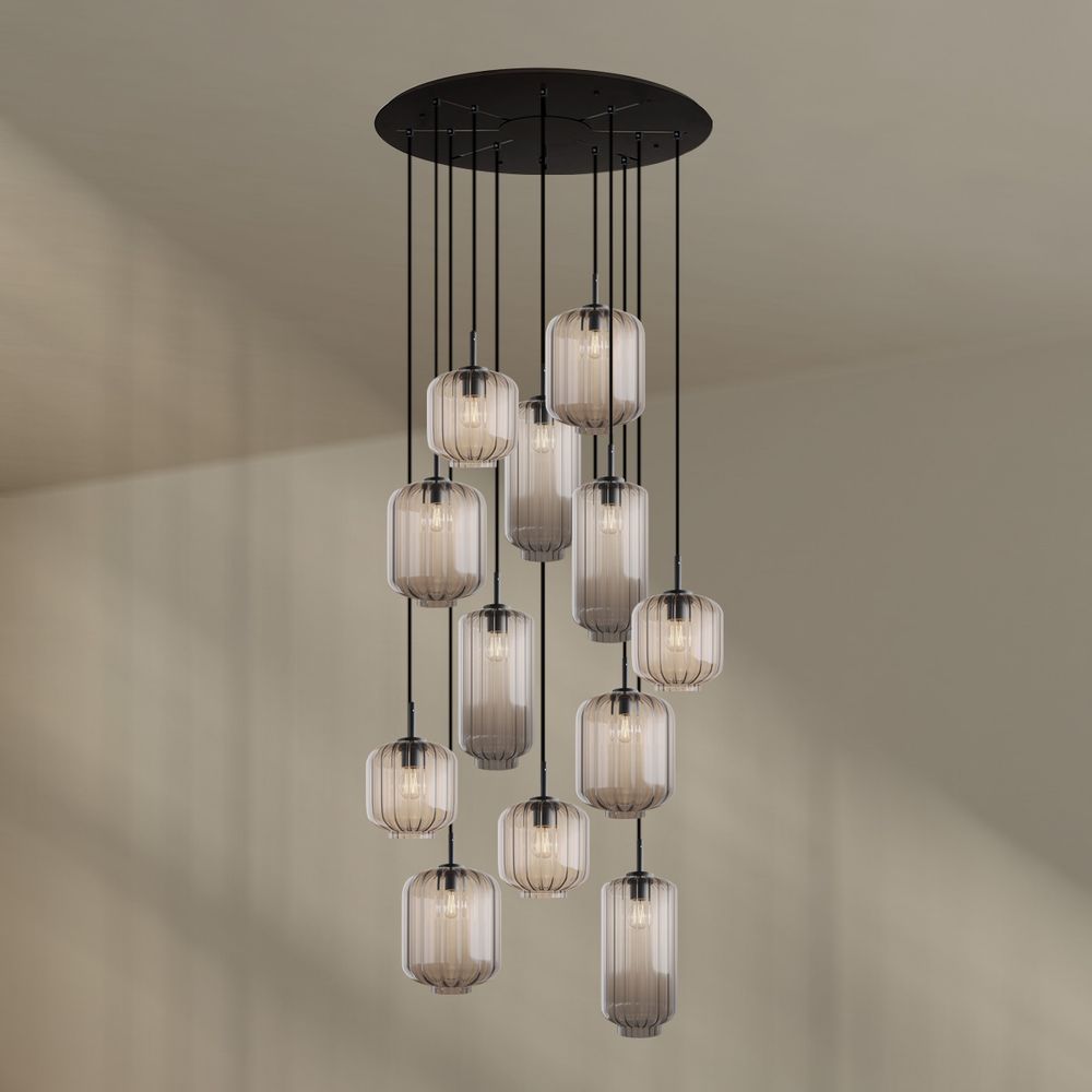 s.luce Velo gallery lamp 12 luces Ø 80cm dosel Ø 18/20/25cm