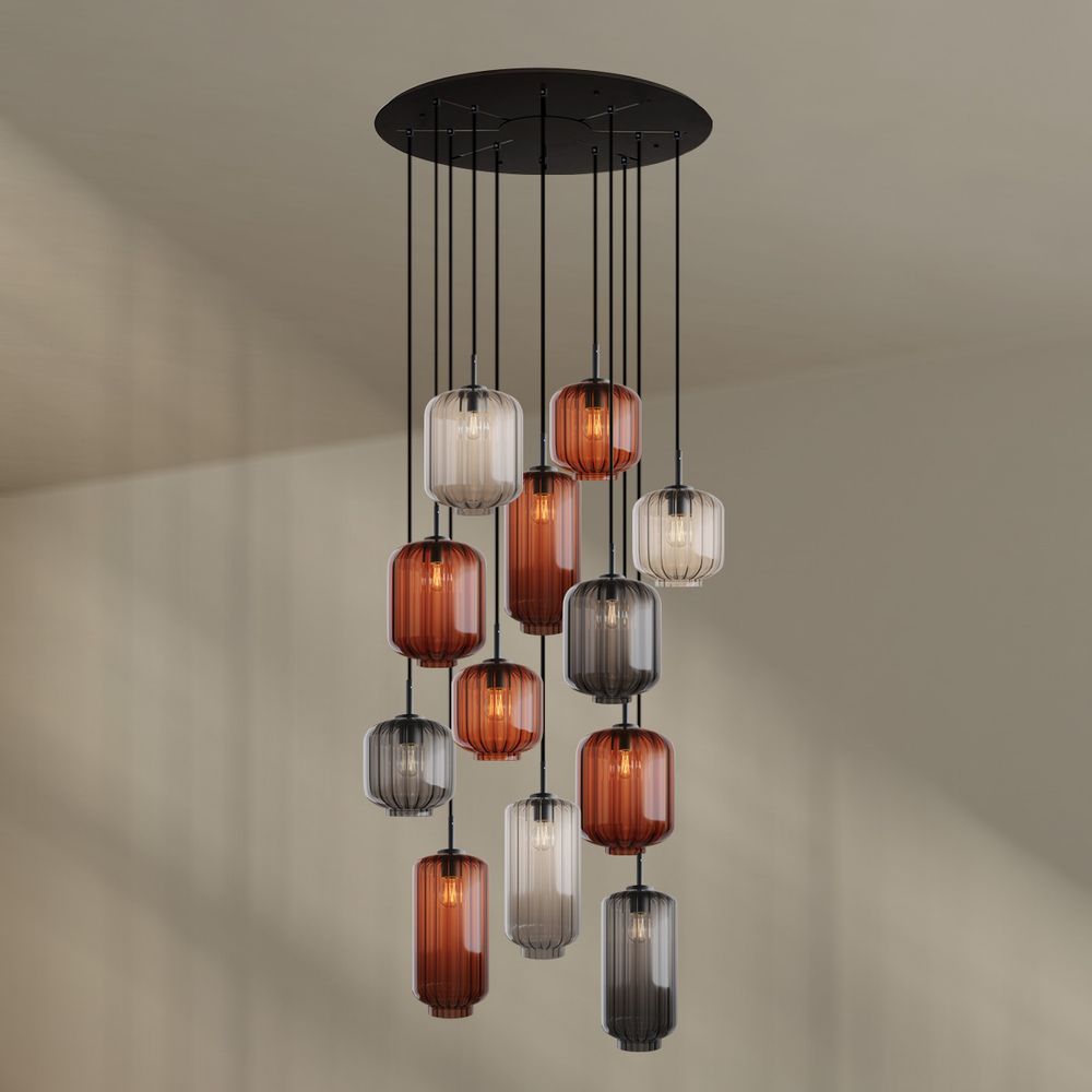 s.luce Velo gallery lamp 12 luces Ø 80cm dosel Ø 18/20/25cm