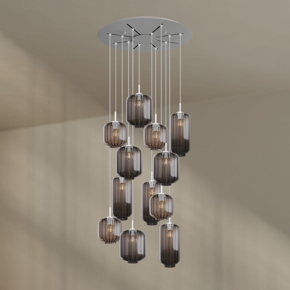 s.luce Velo gallery lamp 12 luces Ø 80cm dosel Ø 18/20/25cm
