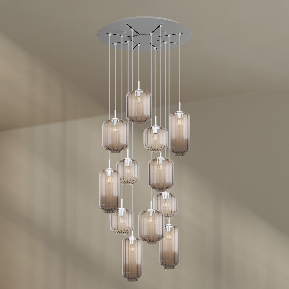 s.luce Velo gallery lamp 12 luces Ø 80cm dosel Ø 18/20/25cm