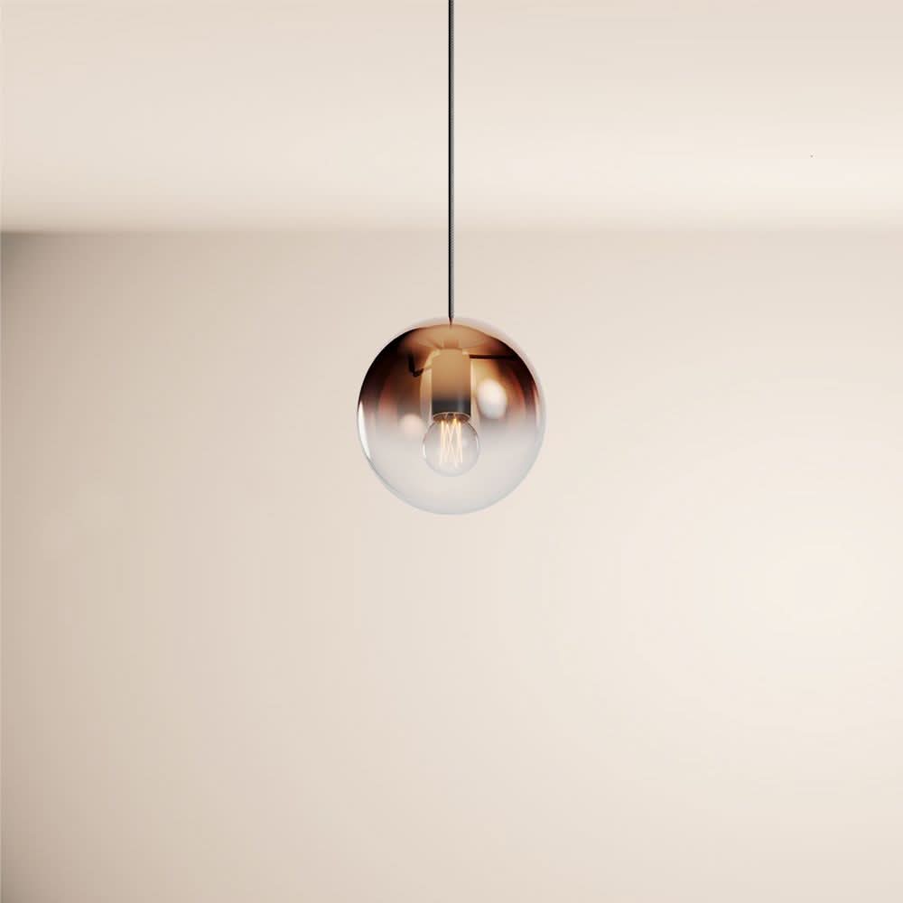s.luce Orb Boule en verre Lampe de galerie 500cm Suspension noire