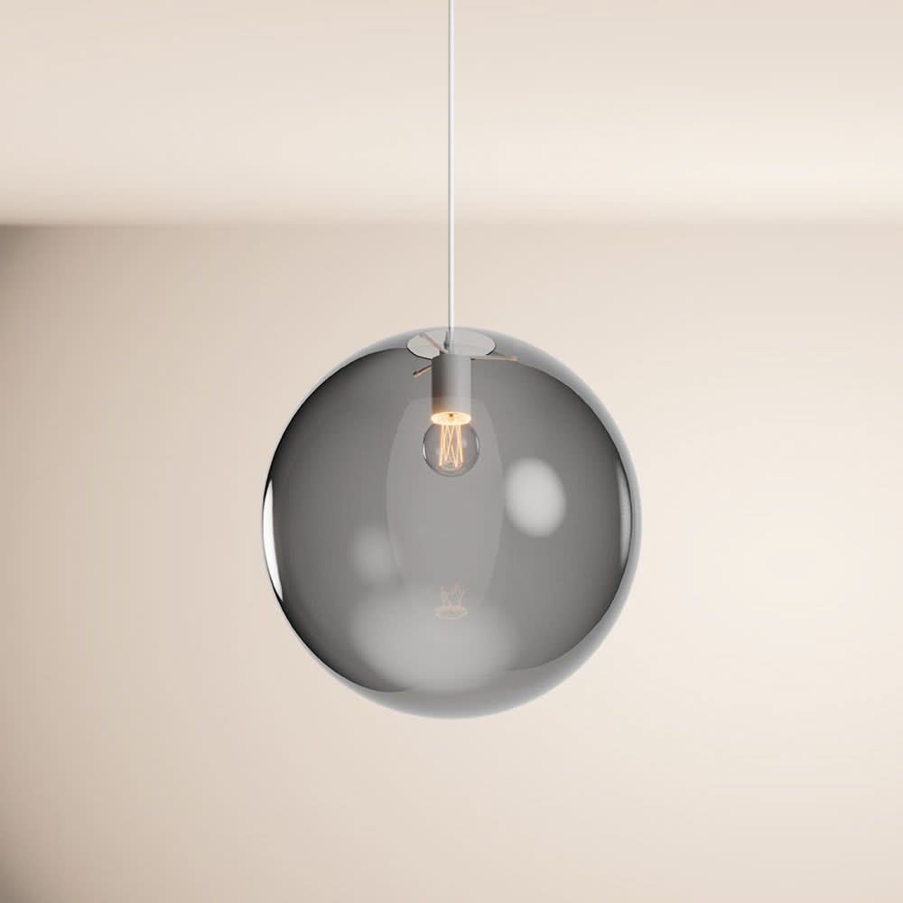 s.luce Orb boule de verre Suspension 150cm blanc