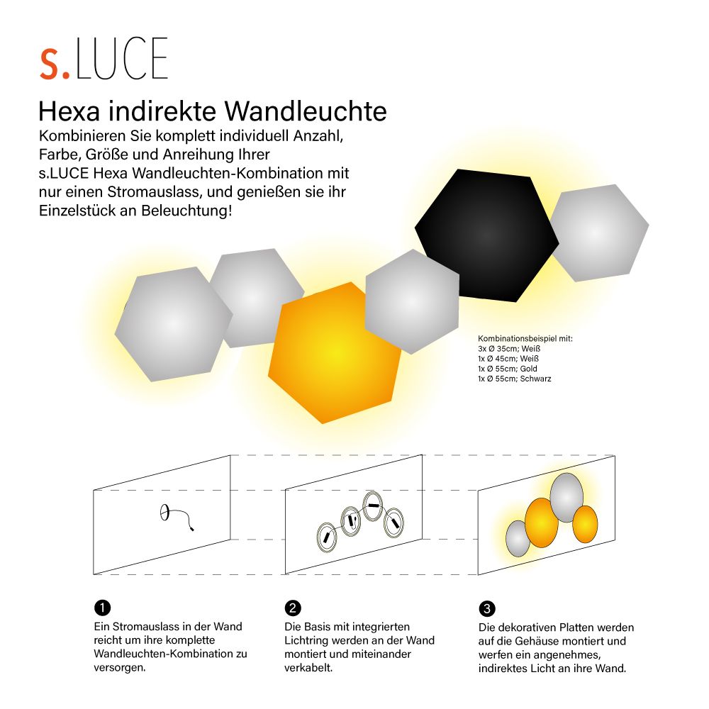s.luce Hive Applique murale LED indirecte