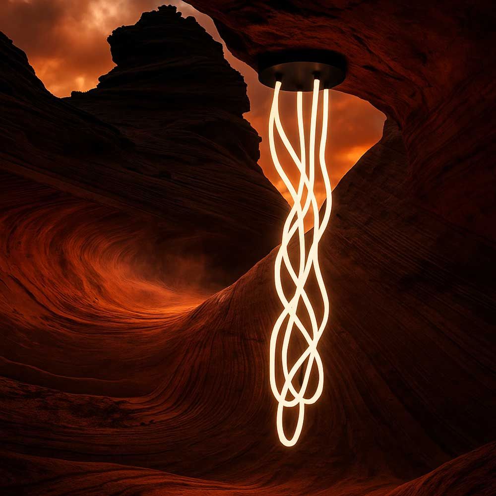 s.luce Arion organique Flex Lampe LED à suspendre blanc chaud