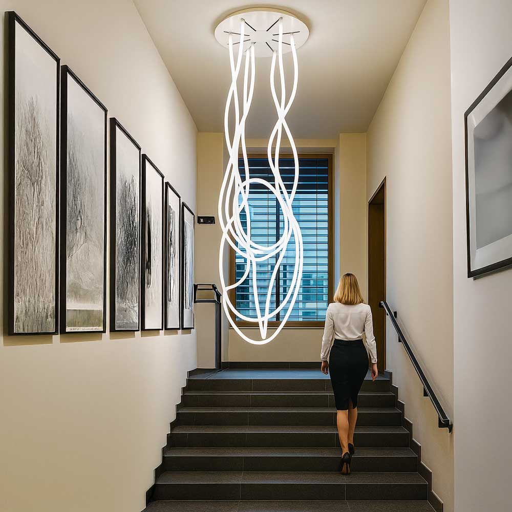 s.luce Arion organique Flex Lampe LED à suspendre blanc chaud