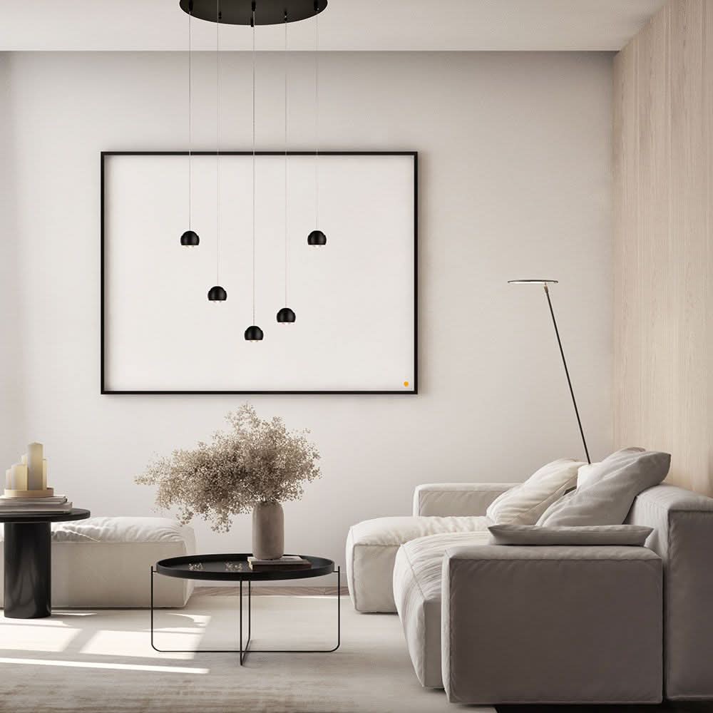 s.luce Beam LED Suspension à 3 ou 5 flammes Baldaquin modulaire