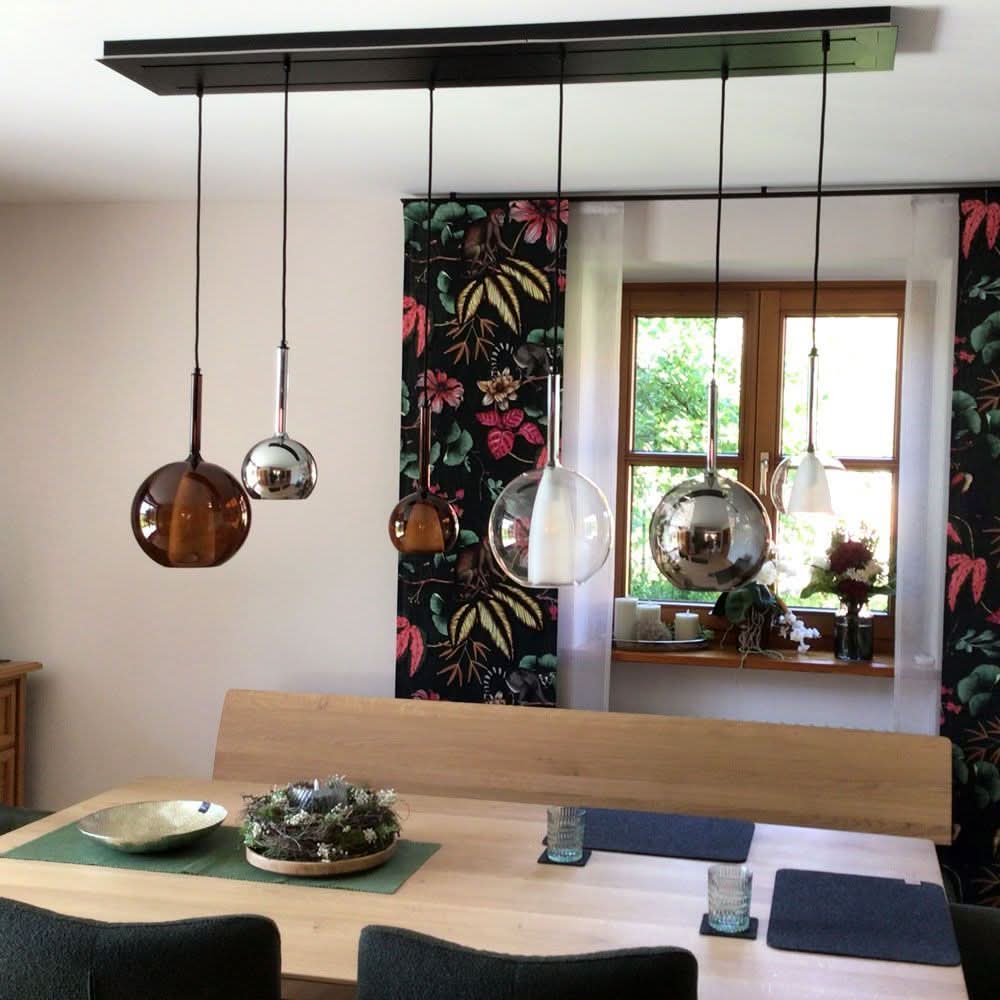 s.luce Belluna Suspension de table 8 flammes 160cm 2 rangées