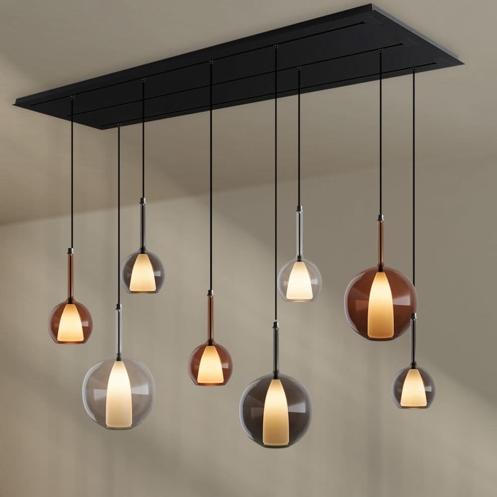 s.luce Belluna Lampe de table à suspendre 8 flammes 200cm