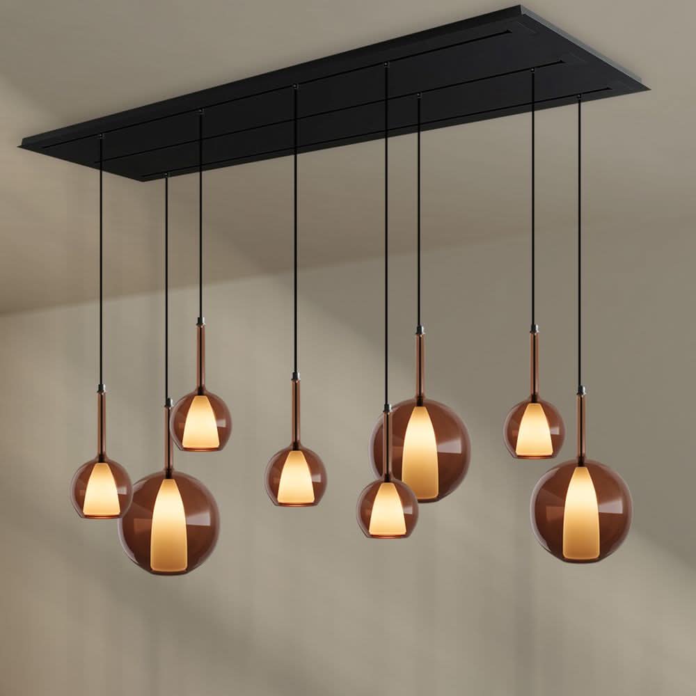 s.luce Belluna Lampe de table à suspendre 8 flammes 200cm