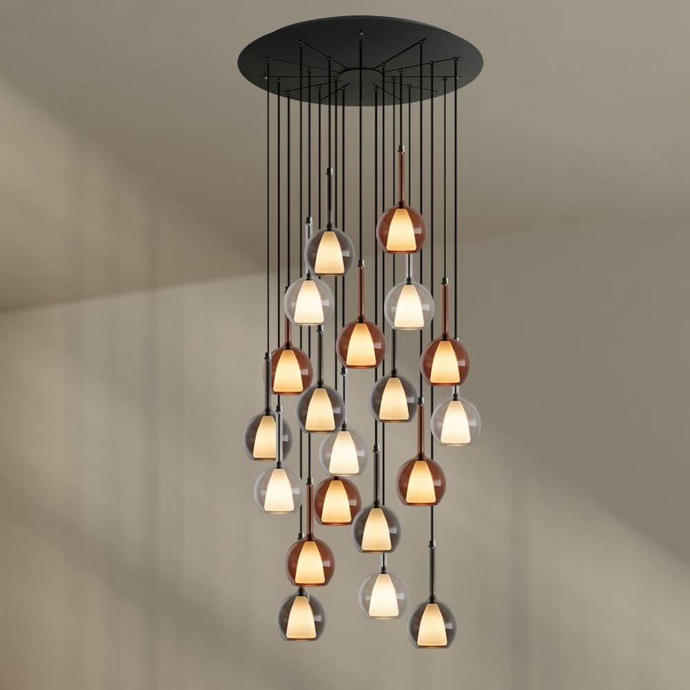 s.luce Belluna lampe de galerie à 20 flammes Ø 120cm baldaquin